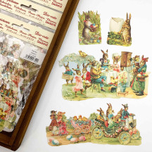 German Easter Bunnies Loose Easter Paper Scrap Pack